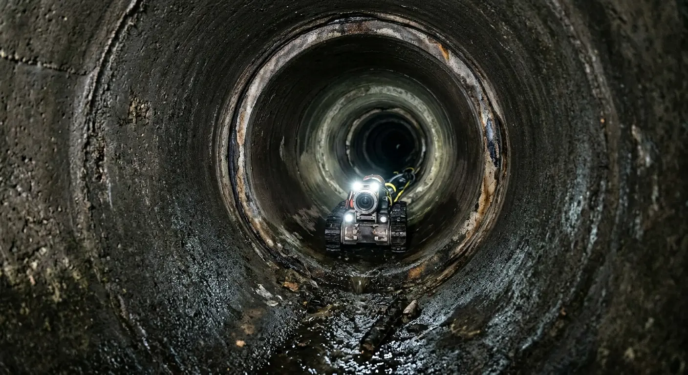 Robotic sewer camera inspecting pipe interior for Sewer Line Cleaning in Carol Stream